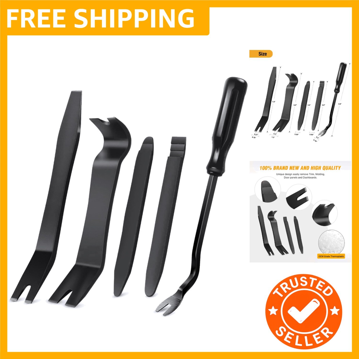 5 PCS Nylon Auto Trim Removal Tool Kit No-Scratch Removal Tool Kit for Car Cl…