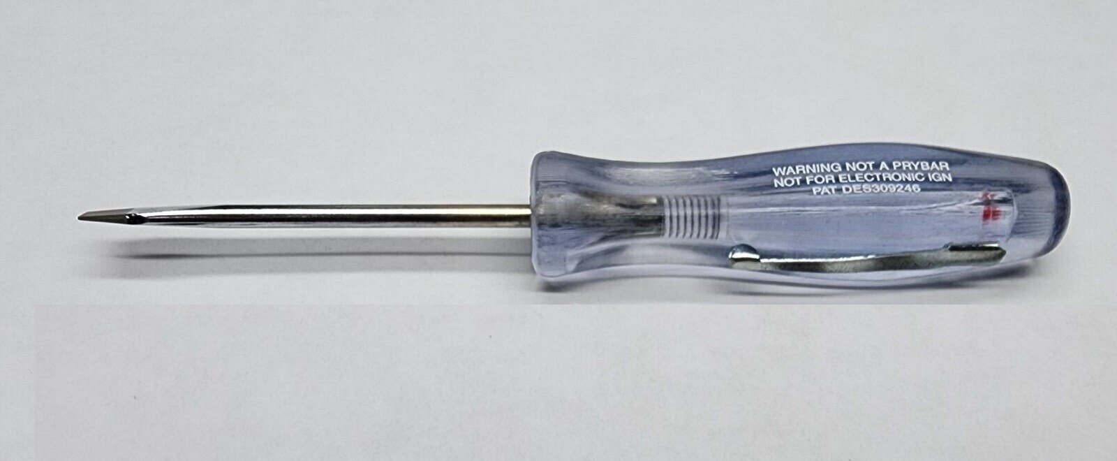 *NEW* Snap On Pocket SPARK TEST Screwdriver SDD214 CLEAR HANDLE Flat Blade .025″