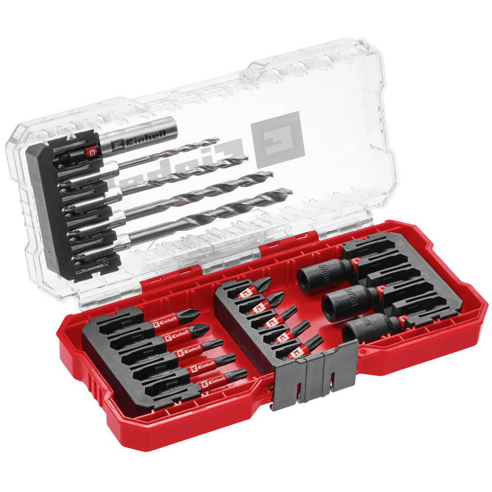 Einhell 108709 Bit Set 18-Piece 1/4″ Robust Manganese-Phosphated Steel