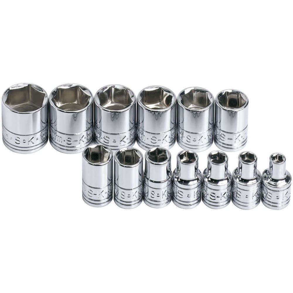 SK Tools 13-Piece 1/4″ Drive 6-Point Standard Metric Socket Set,Set Of 13 1313