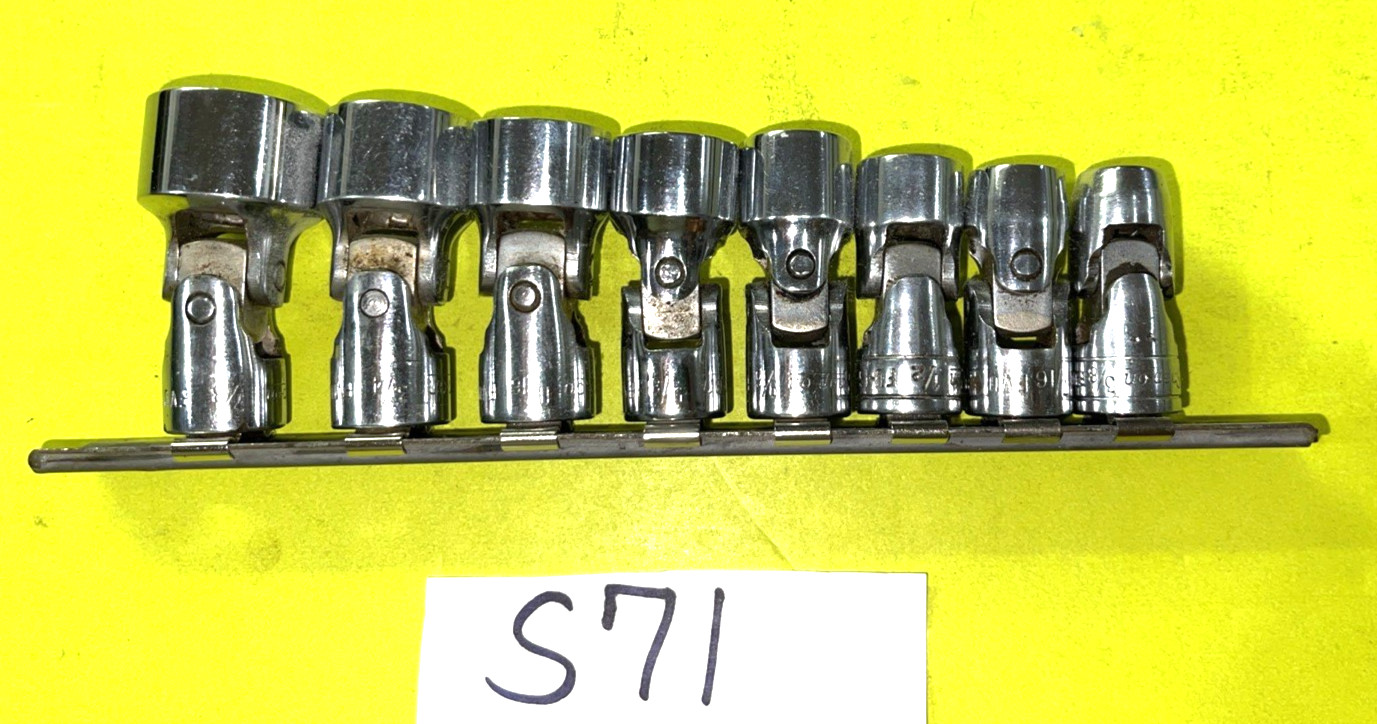 SNAP-ON TOOLS 8 PIECE 3/8 DRIVE SAE. SHALLOW SWIVEL SOCKET SET