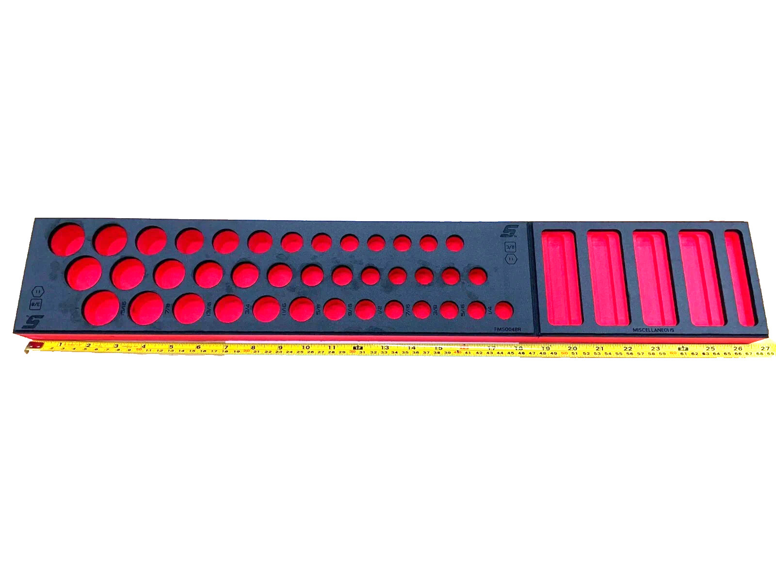 Snap-on Tools RED FOAM ORGANIZER for 39pc 3/8″ Drive SAE Socket Set FMS004BR
