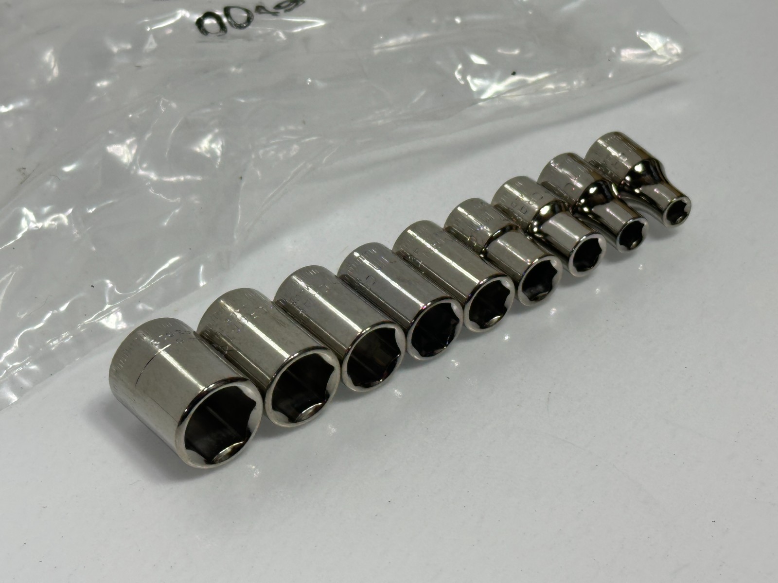 🇺🇸 Craftsman Tools USA G 9pc Metric 4mm-12mm Shallow Socket Set 1/4″ Drive NOS