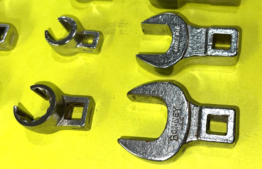BONNEY TOOLS VINTAGE 12 PIECE MULTI DRIVE VARIOUS TYPES OF CROWFOOT WRENCHES