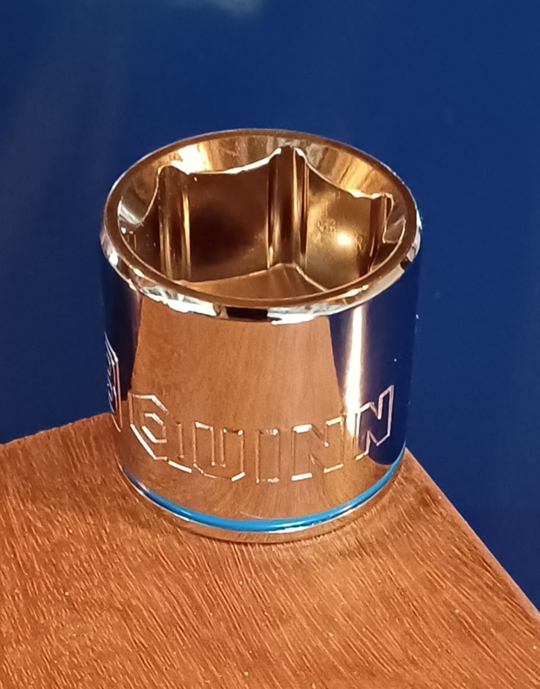 Quinn 3/8″ Drive 6 Pt. Shallow Socket Polished Chrome Pick a Size NEW SAE MM