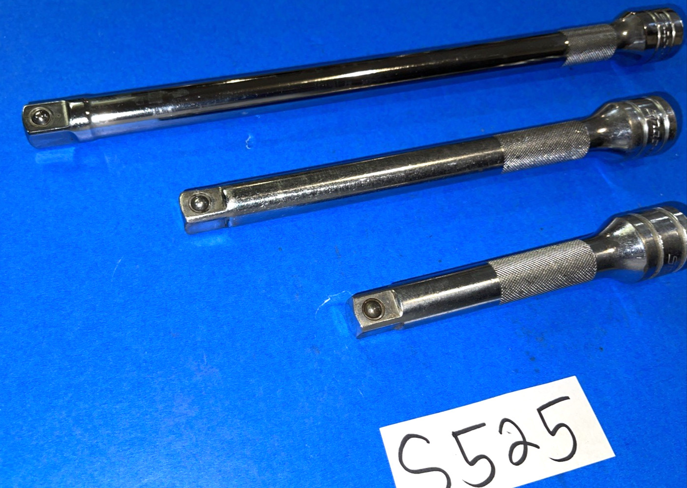 SNAP-ON TOOLS 3 PIECE 1/2 DRIVE KNURLED EXTENSIONS 5, 8, 11 INCH