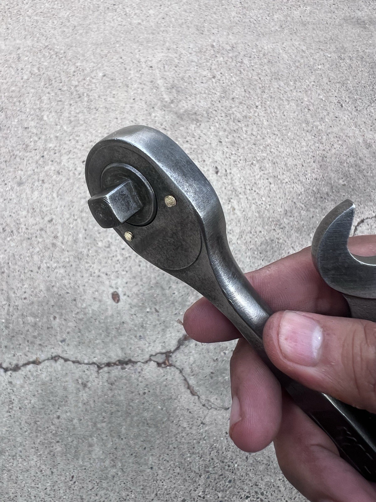 Vintage Plomb PLVMB 5249 3/8 Ratchet w/ Brass Screws & 1218 Open Ended Wrench