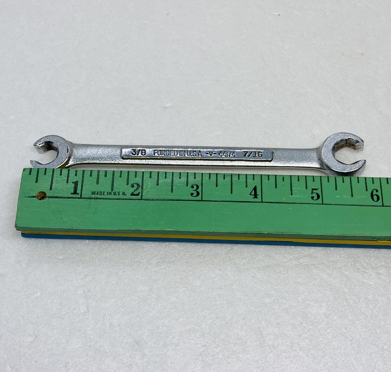 Vintage Craftsman V 44174 3/8” 7/16″ SAE Double Open End Wrench Tool 6” USA T1