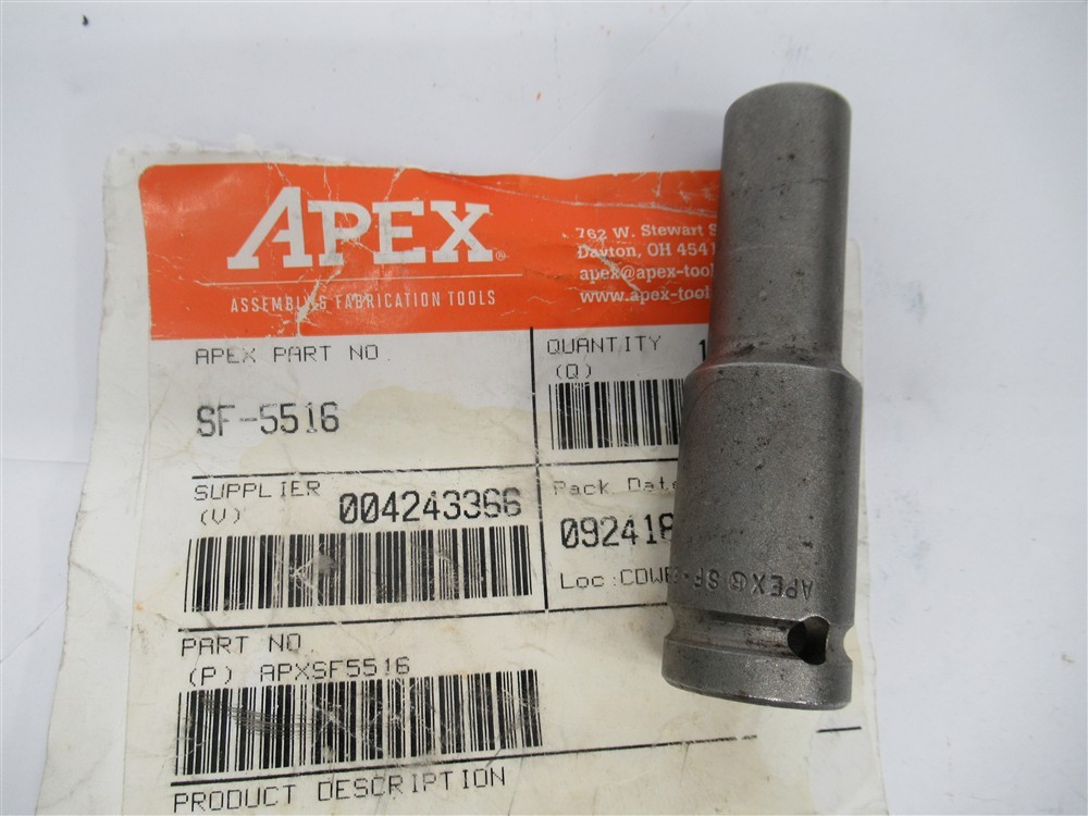 Apex SF-5516 1/2″ Thin Wall Extra Long Impact Socket, 1/2″ Drive, 6 Point