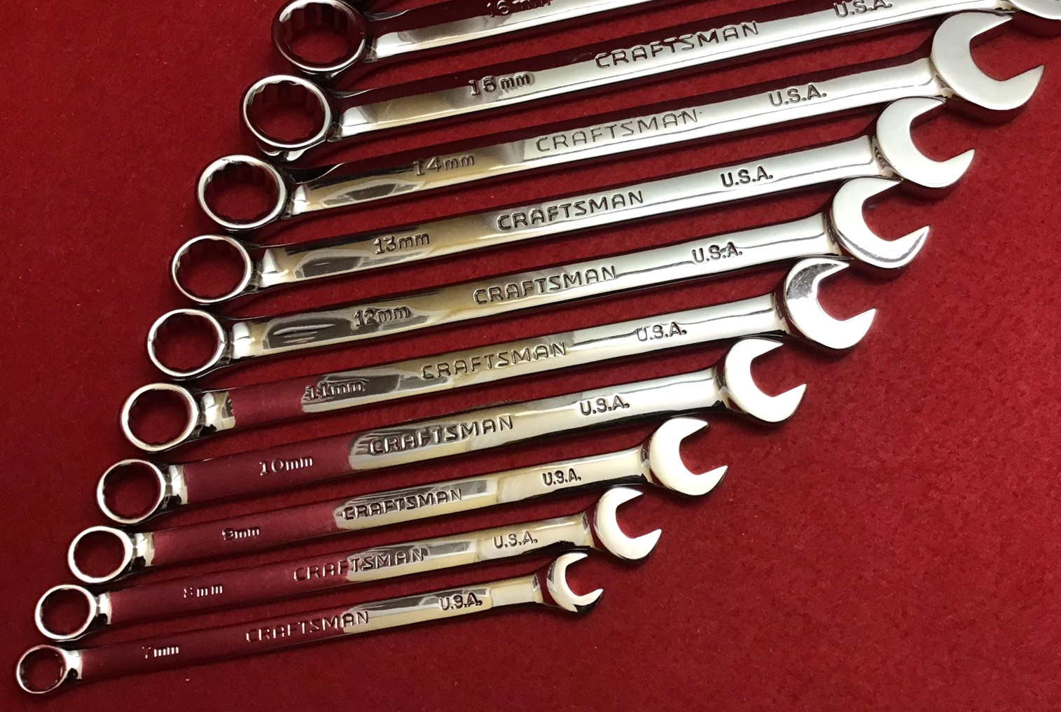 NEW CRAFTSMAN PROFESIONAL 13 PIECE COMBINATION WRENCH SET 12PT METRIC 7mm – 19mm