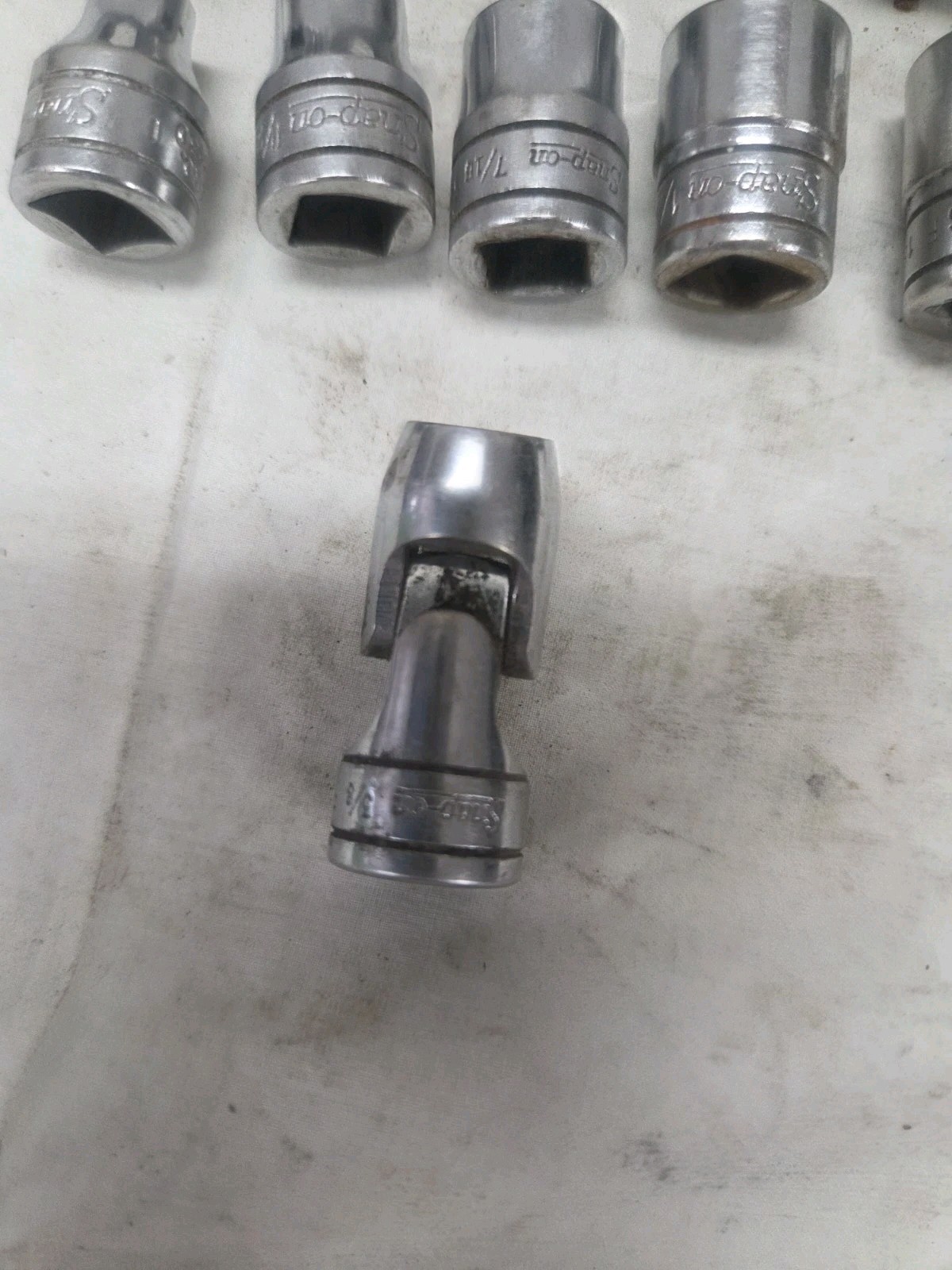 10 Pc Snap On F Series Shallow Well 12 Pt Socket Set SAE USA Chrome