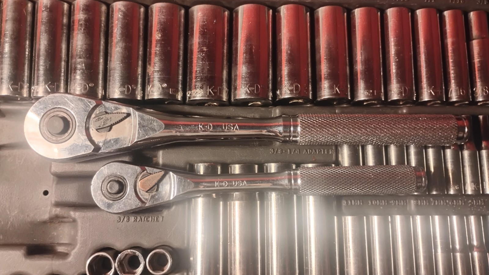 HUGE KD/Craftsman Set. Missing 2 Pieces. Half Inch, 3/8, Quarter Inch Socket Set