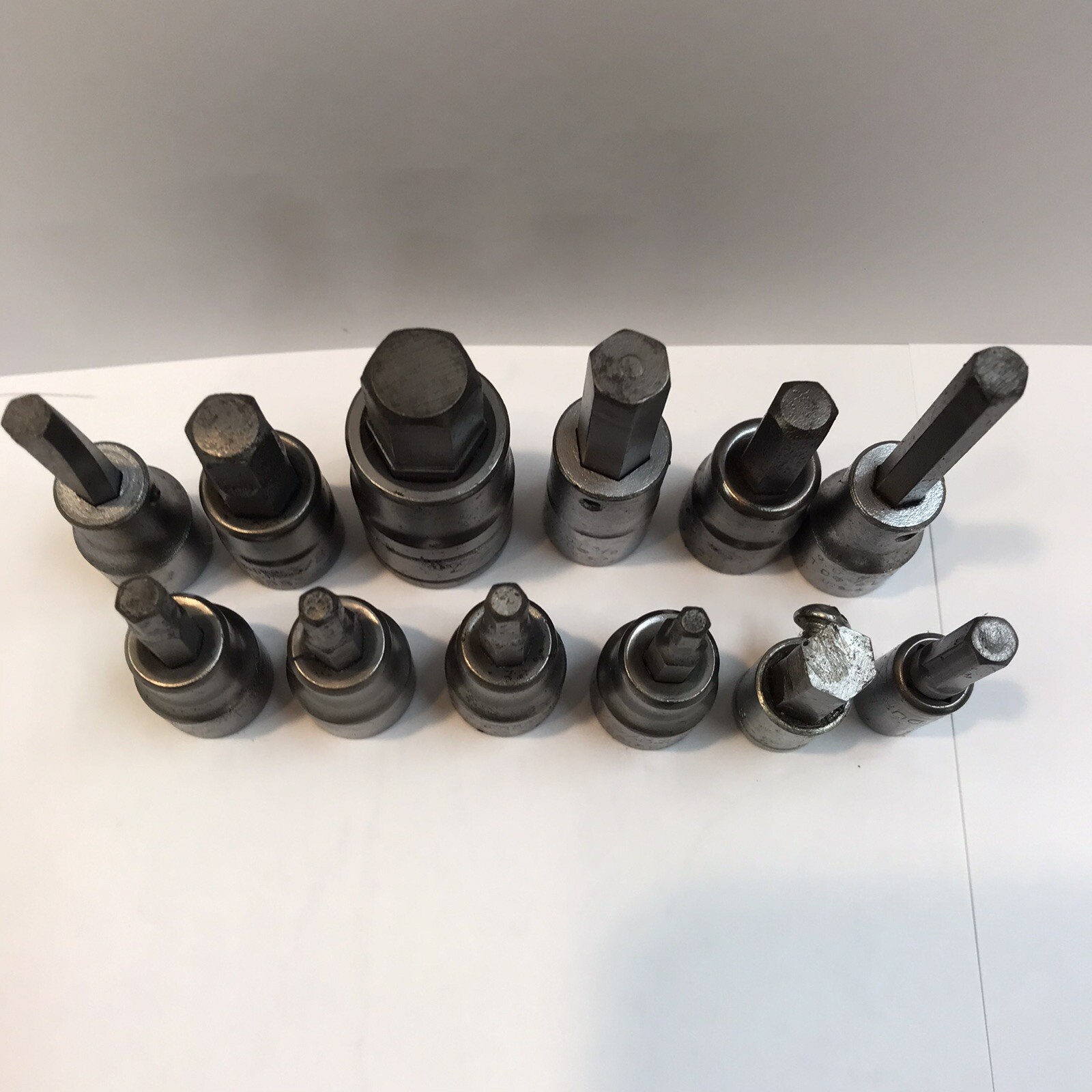 Lot Of 12 Allen Hex Sockets Craftsman Proto and others 1/2″ & 3/8″