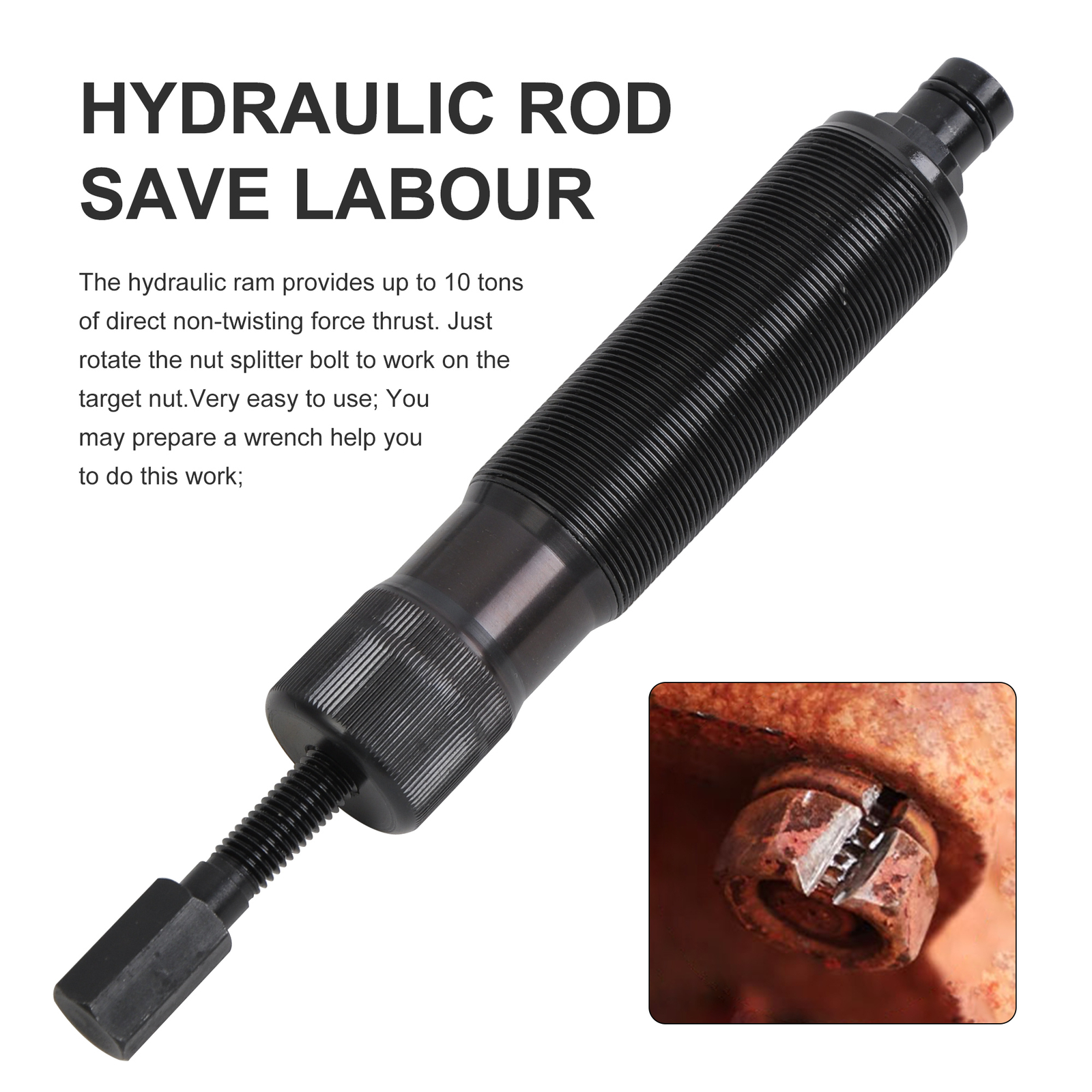 Hydraulic Nut Splitter Kit Breaker Separator Extractor Tool w/ 10T hydraulic ram