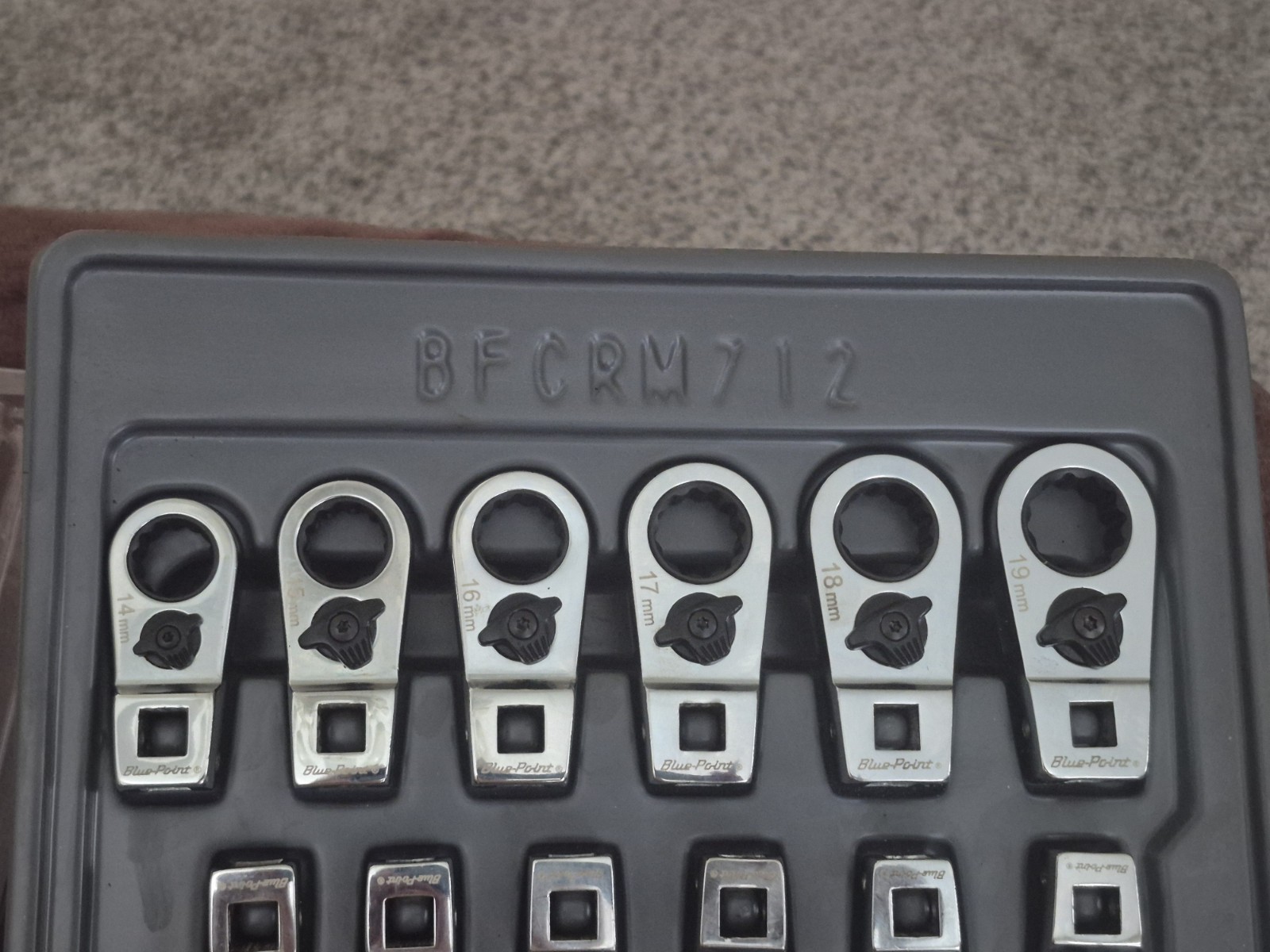 BLUE POINT/SNAP-ON-BFCRM712 RATCHETING CROWFOOT SET 13pc-⅜»-12pt MM
