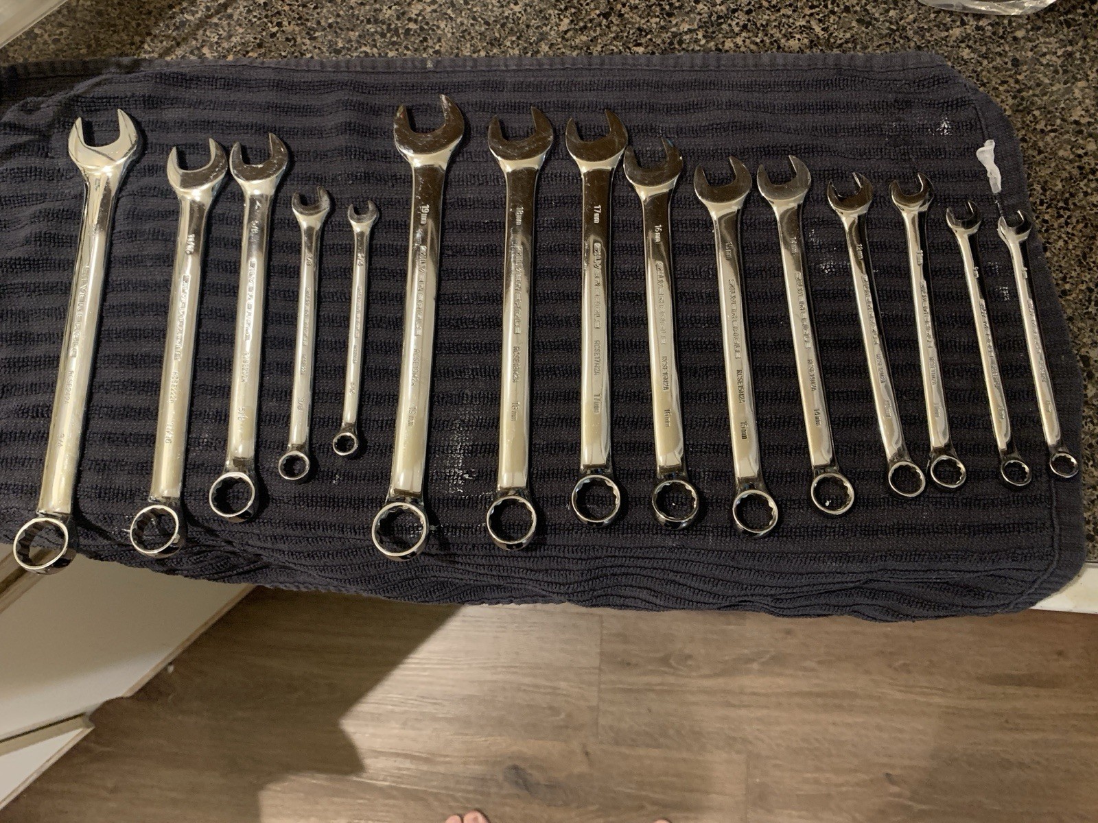 Beautiful Set Of Matco Silver Eagle Combination Wrenches- Metric & SAE-15 Total