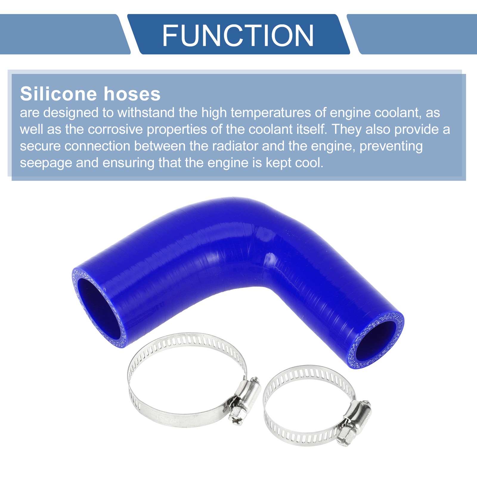 1 Set 25-35mm 0.98″-1.38″ ID 90mm 3.54″ Length 90° Hose Blue