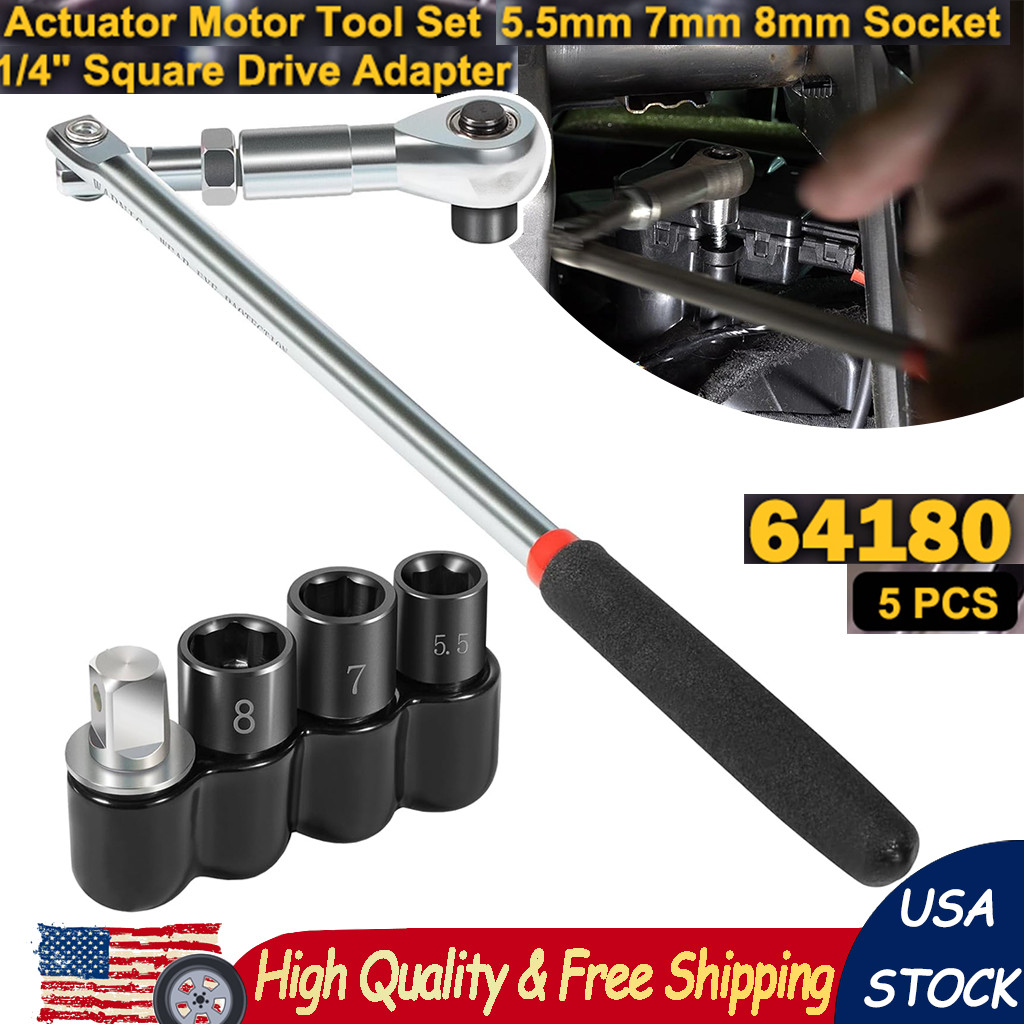 64180 Actuator Motor Ratchet Wrench Set 5.5mm 7mm 8mm Socket For Lisle Tool