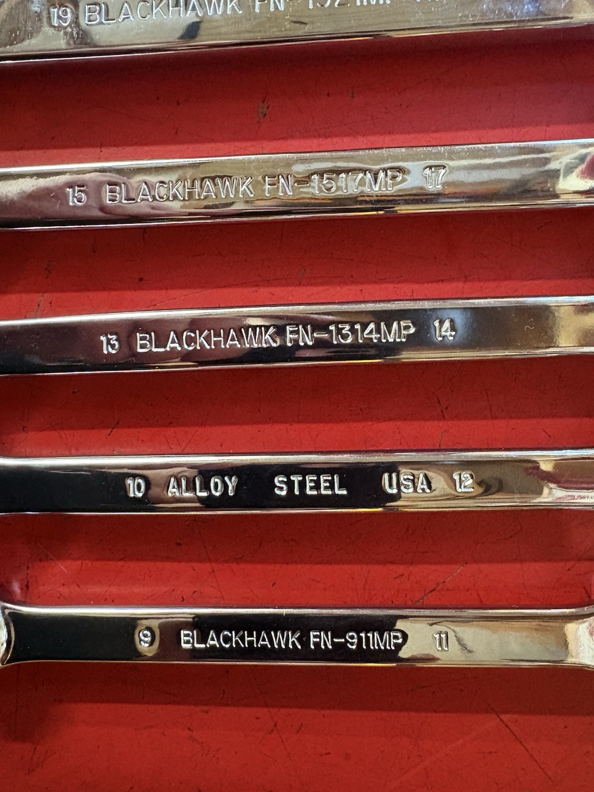 Blackhawk 5 Piece Metric Flare Nut Wrench Set Full Polish 10mm to 21mm