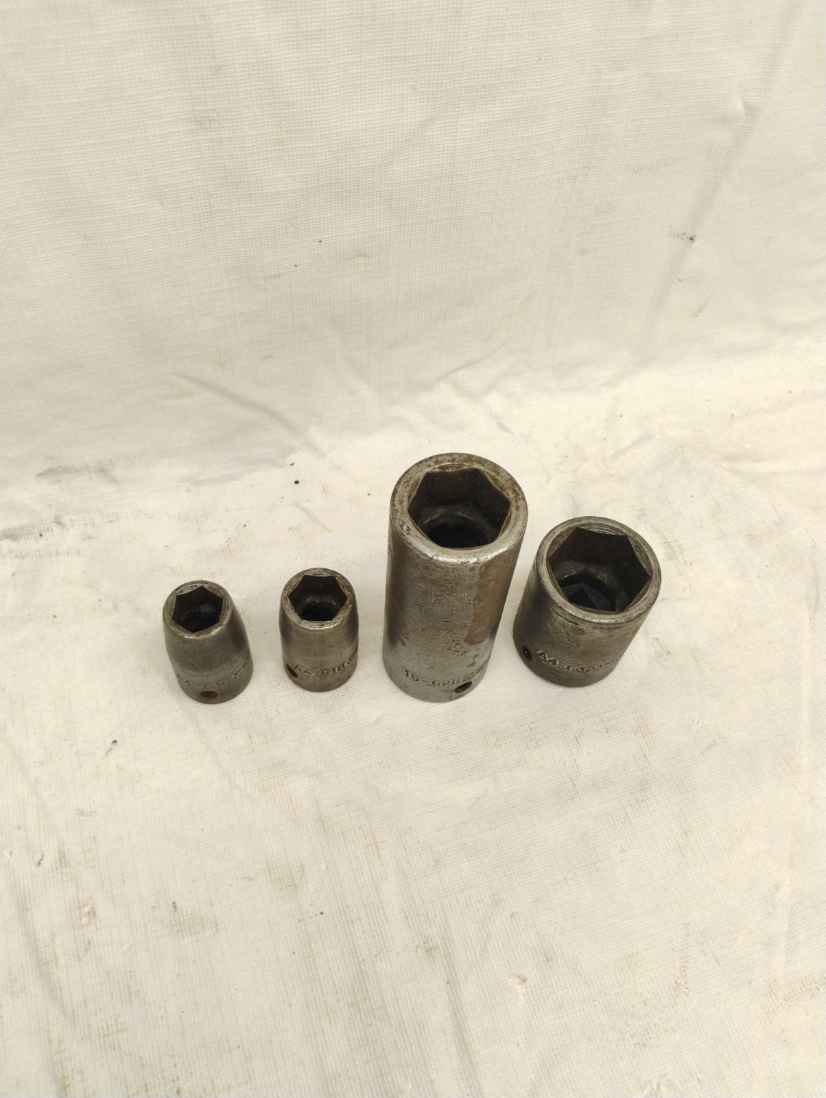 Armstrong Socket Lot 4 Pieces A4 15 Series 1/2 9/16 7/8 1″ Garage Shop Collector