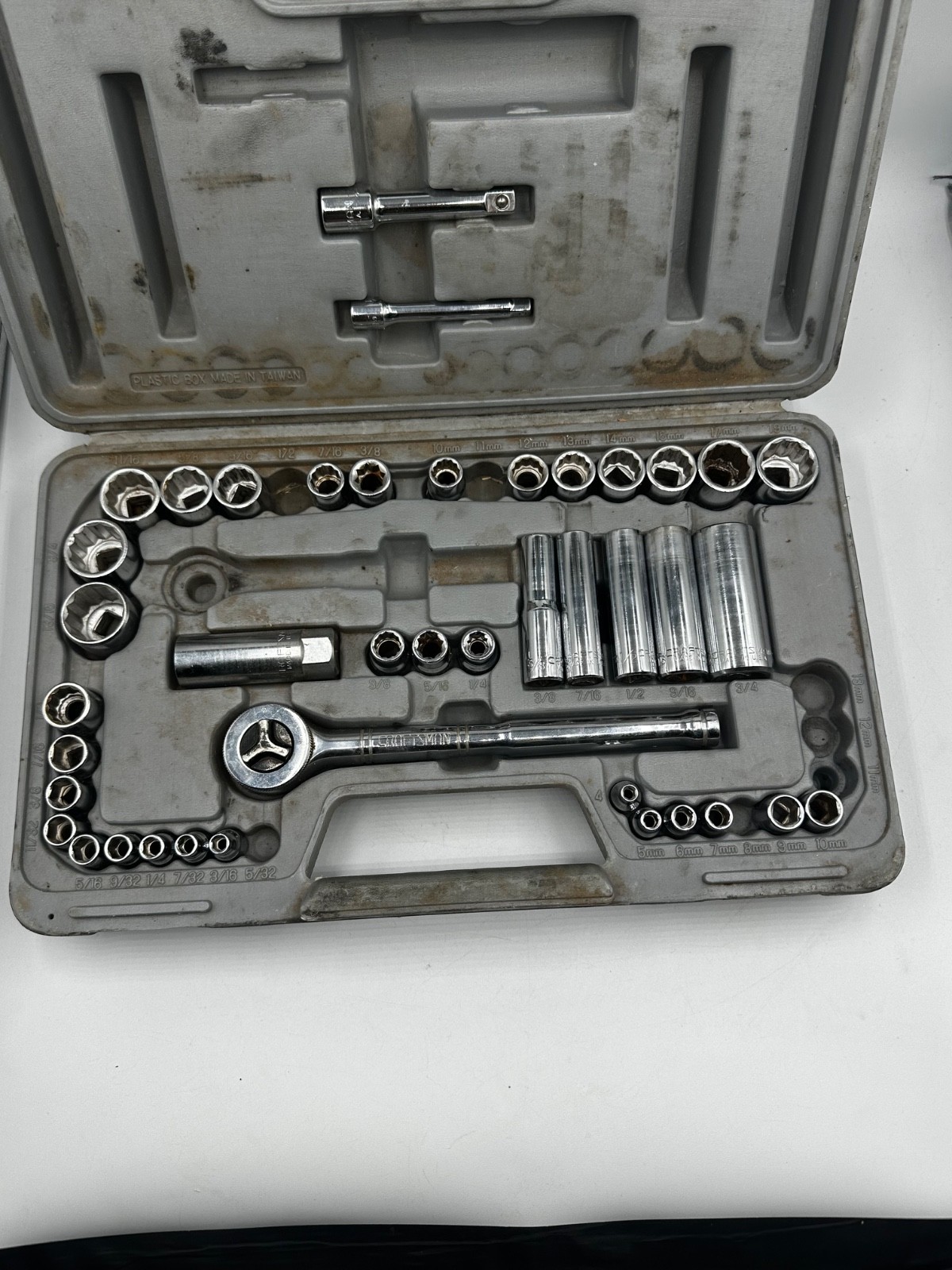 Craftsman 50pc Mechanics Ratchet Socket Set Metric & SAE Vtg USA MISSING PIECES
