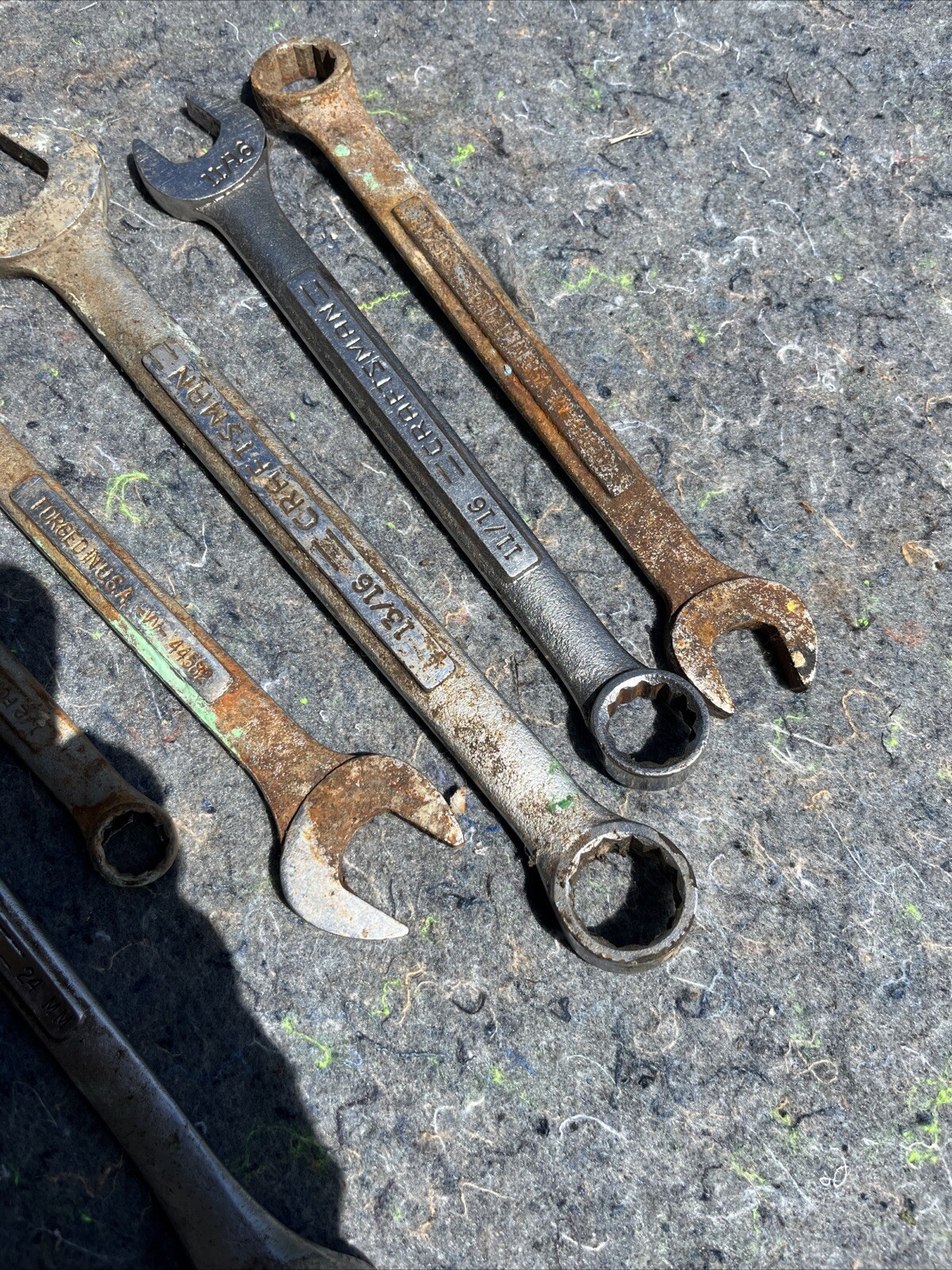 Lot 8 Craftsman Combination Wrenches V- Vv- USA, Multiple Sizes