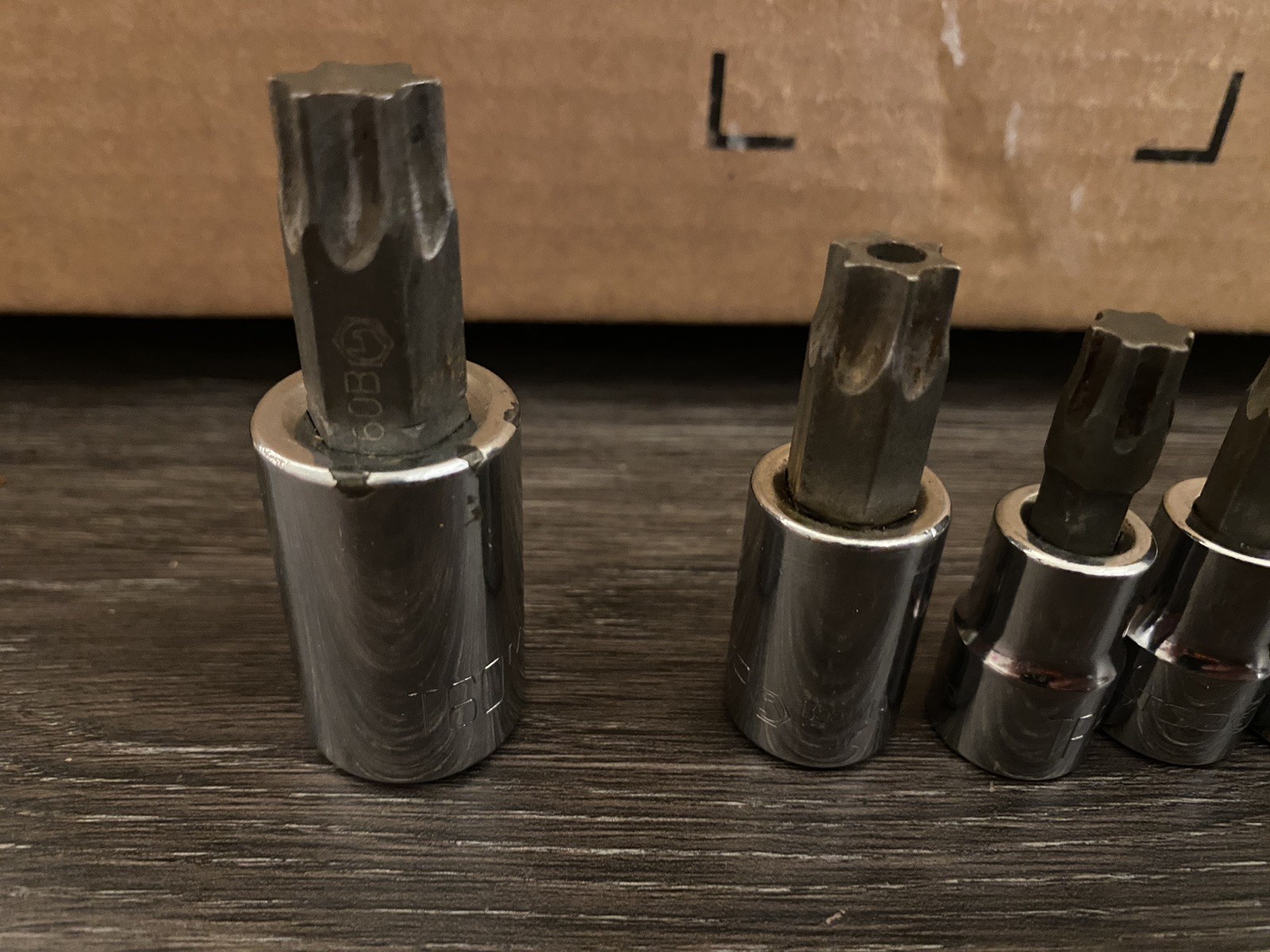 7pc Lot Matco Tools Torx & Bit Sockets 3/8″ & 1/2 Drive & 8mm- Rail – Ratchet