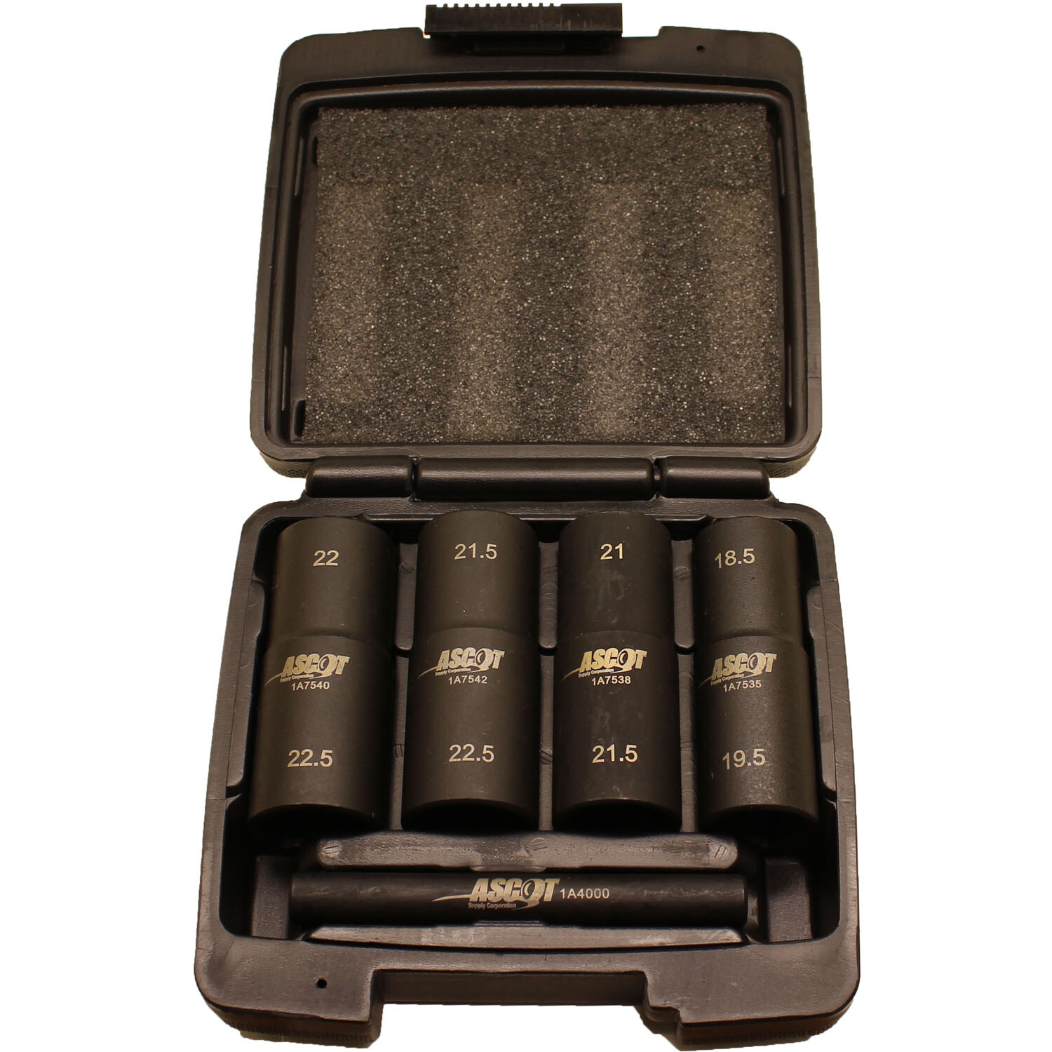Ascot 167-12051 1/2″ DR Flip Socket Set 18.5mm 19.5mm 21mm 21.5mm 22mm 22.5mm