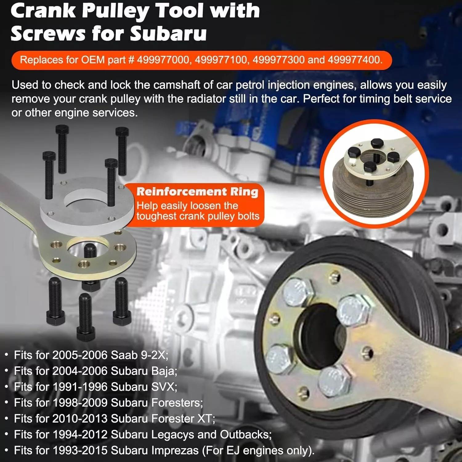 Intake/Exhaust Cam Sprocket Crank Pulley Wrench Gear Lock Tool for Subaru STD