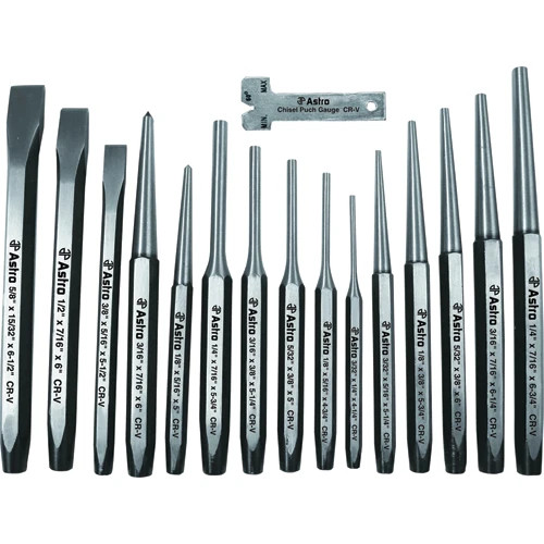 Astro Pneumatic 1600 16 Pc Punch & Chisel Set
