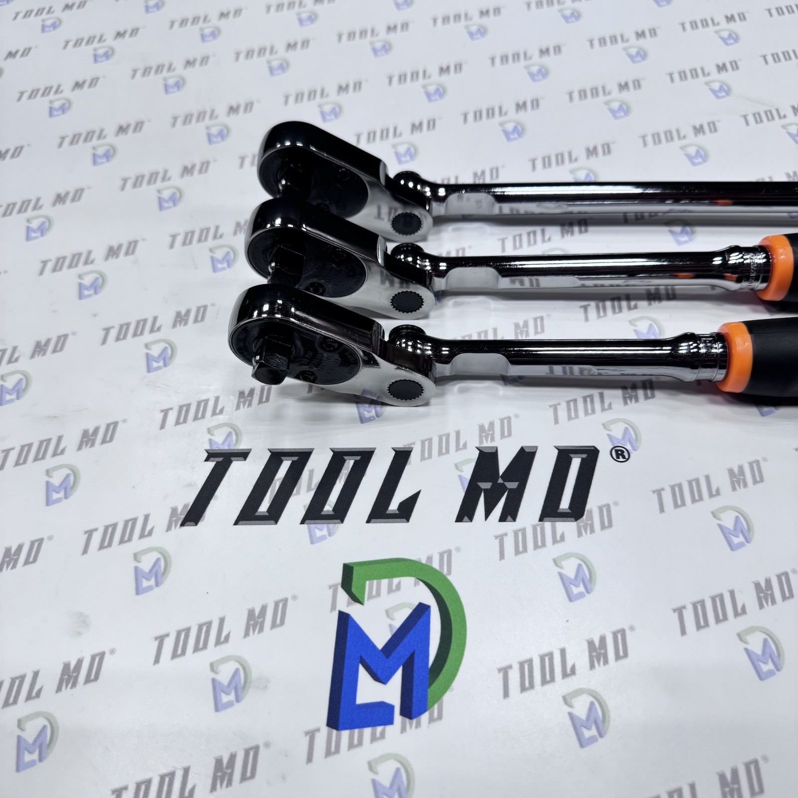 Snap-on Tools USA NEW ORANGE 3/8″ Drive Multi-Position Head Ratchet Set FH80MP
