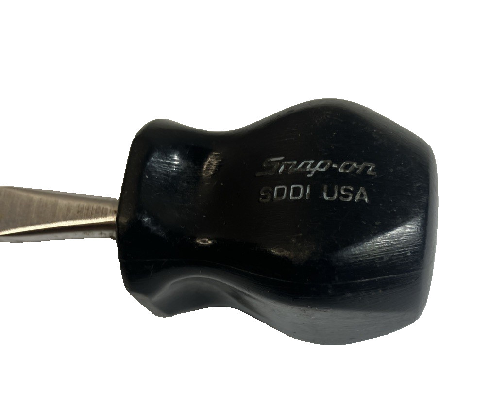 Snap-on Flat Tip Stubby Screwdriver SDD1 1/4″ Hard Grip USA Vintage