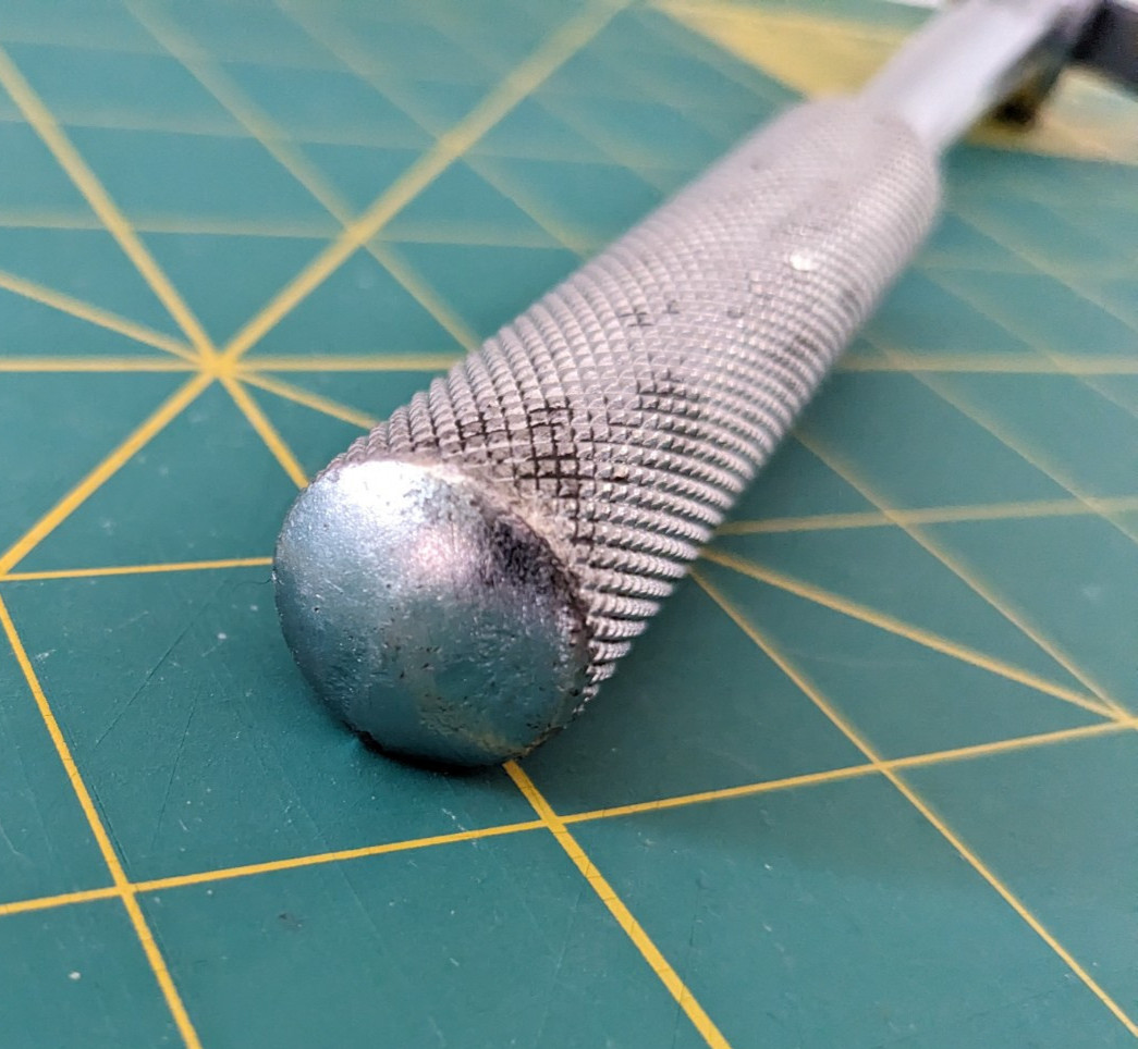 Vintage Husky CS-43 1/2” Drive Round Head Ratchet 10” Long Knurled Handle USA