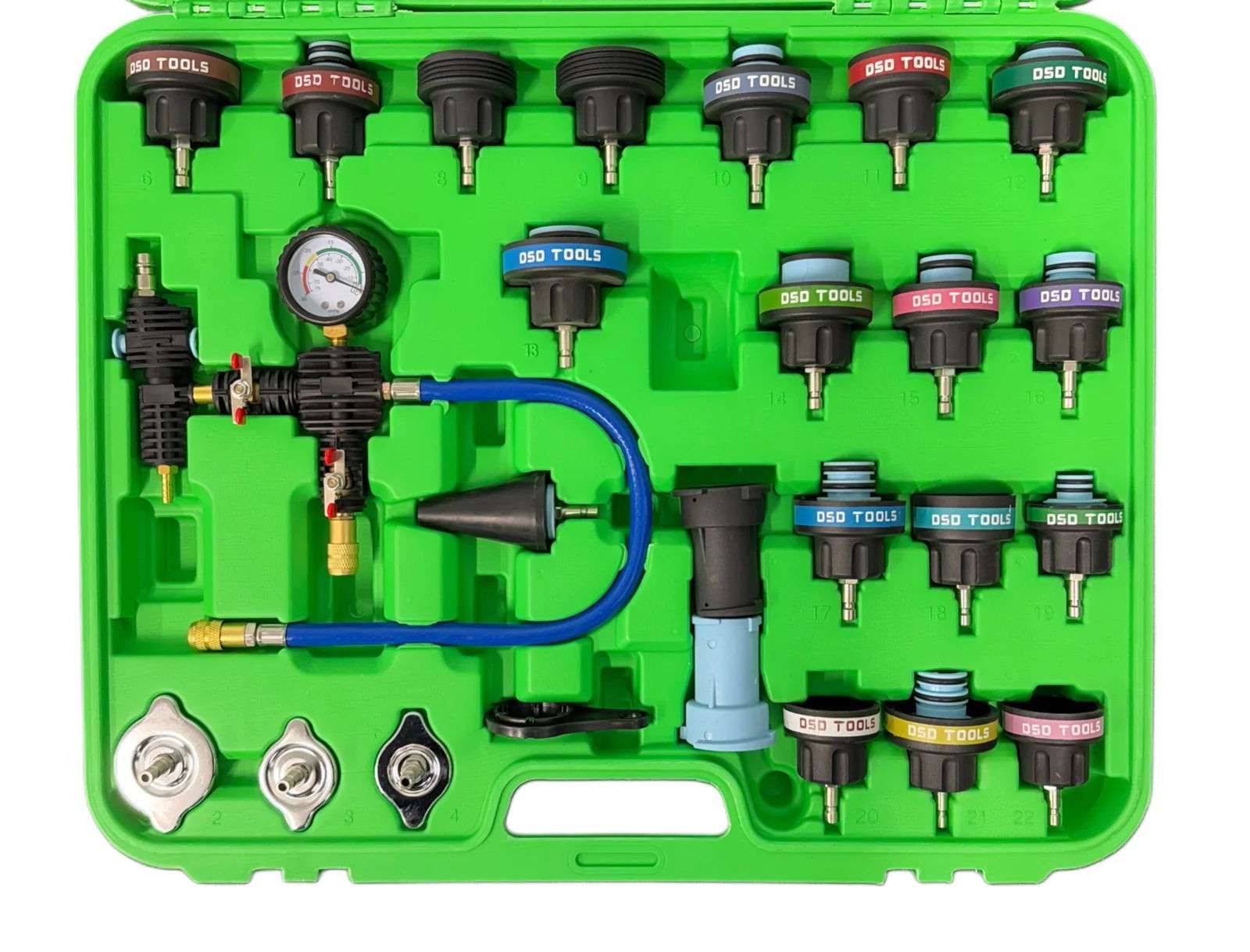 28pc Coolant Radiator System Pressure Tester, Refill Kit Purge DS1838