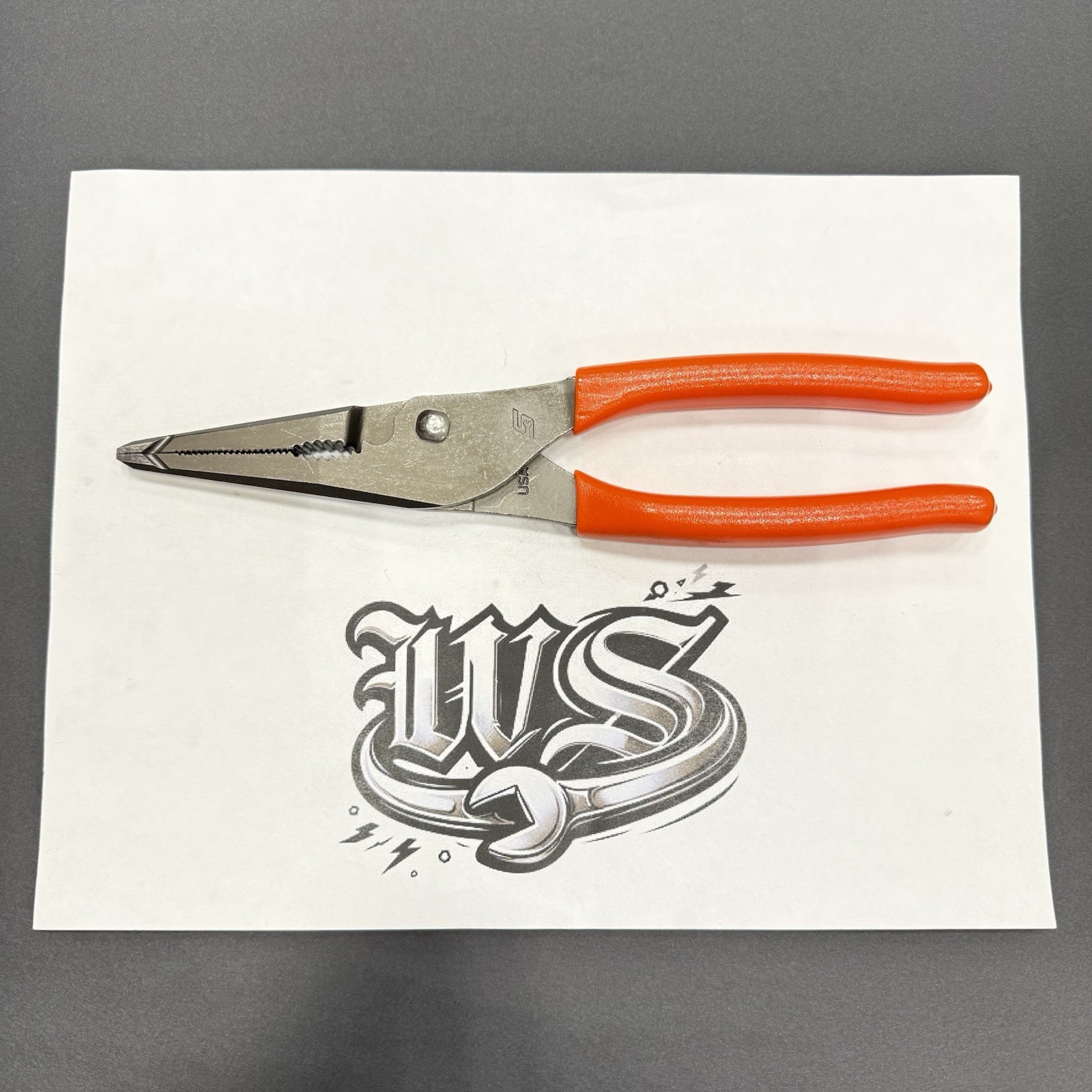 Snap-on Tools USA NEW ORANGE 9″ Talon Grip Long Nose Slip Joint Pliers LN47ACF