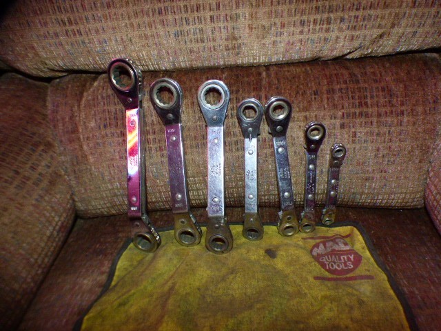 MAC TOOLS 7PC METRIC DOUBLE RATCHET END RATCHET WRENCH SET 7MM TO 21MM
