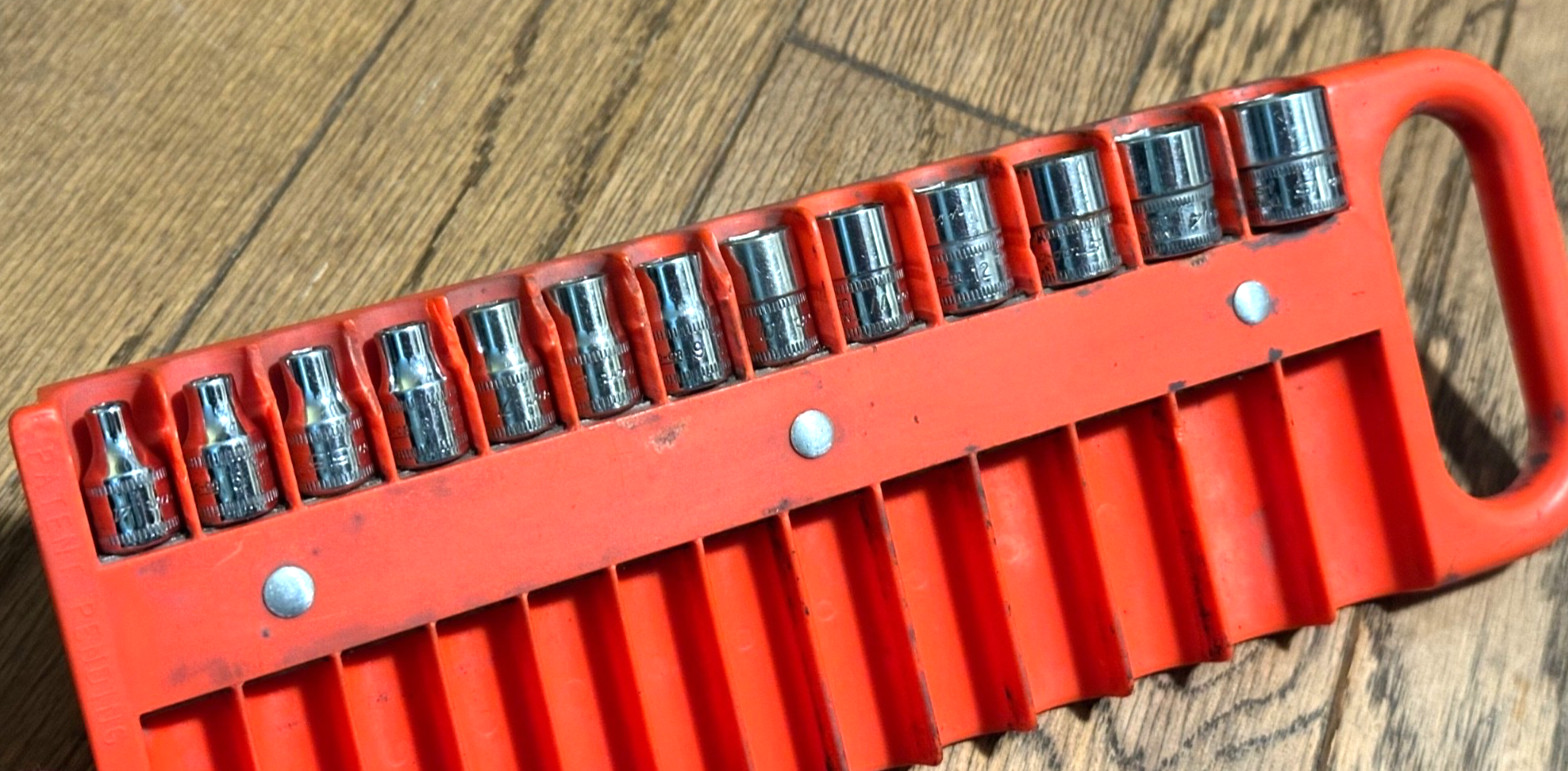 🇺🇸 Snap On Tools 4mm-15mm Metric 1/4” Socket Set 6PT Shallow Lot Magnetic Tray