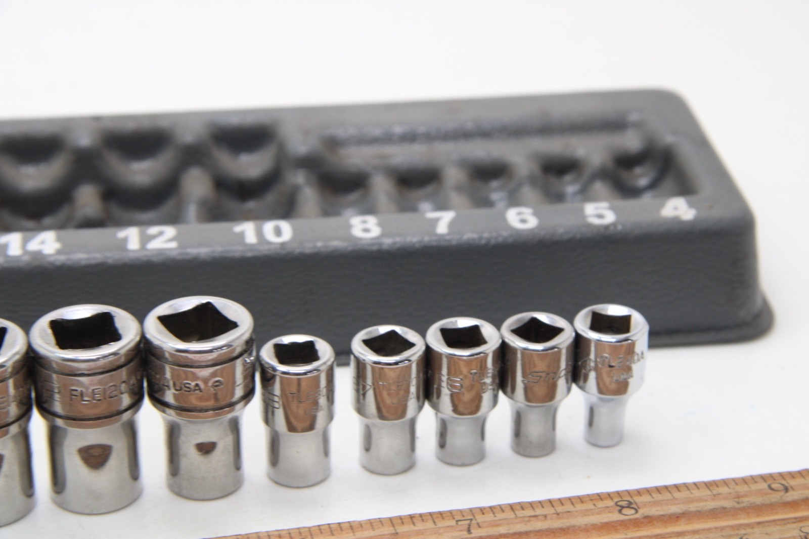 Snap-on FLE/TLE 10 Piece 1/4″ 3/8″ Drive Inverse Torx Socket Set Chrome USA