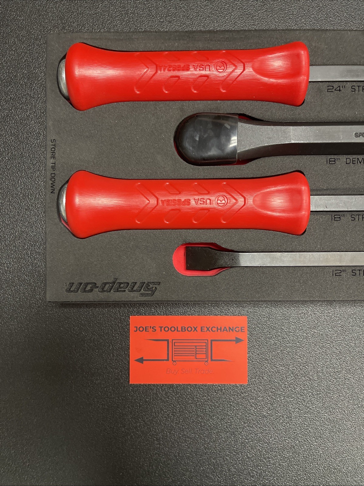 Snap-on Tools USA NEW 5-Piece RED Striking Prybar & Chisel Foam Set SPBSDC705FR