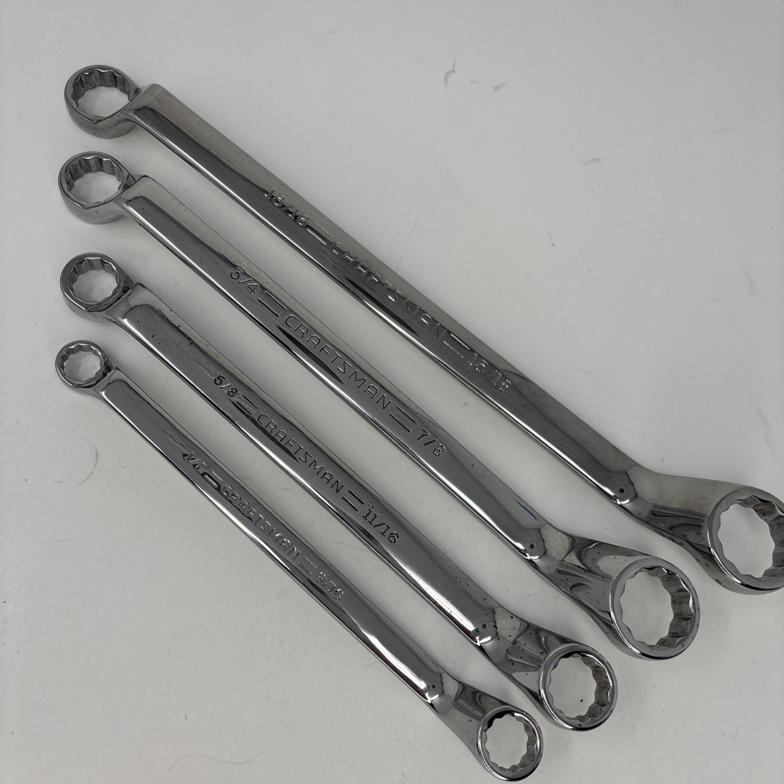 Craftsman 4pc Full Polish Deep Offset 12pt SAE Wrench Set1/2-15/16″ 44317-20 USA