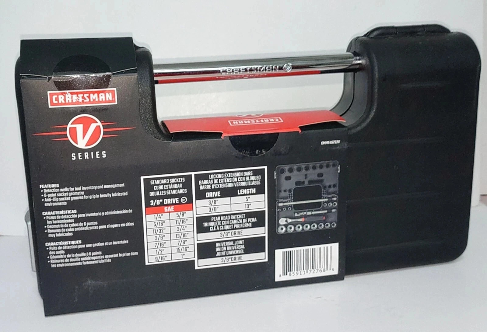 Craftsman V Series 3/8″ Drive SAE 6 Point 18 Piece Socket Set CMMT45752V