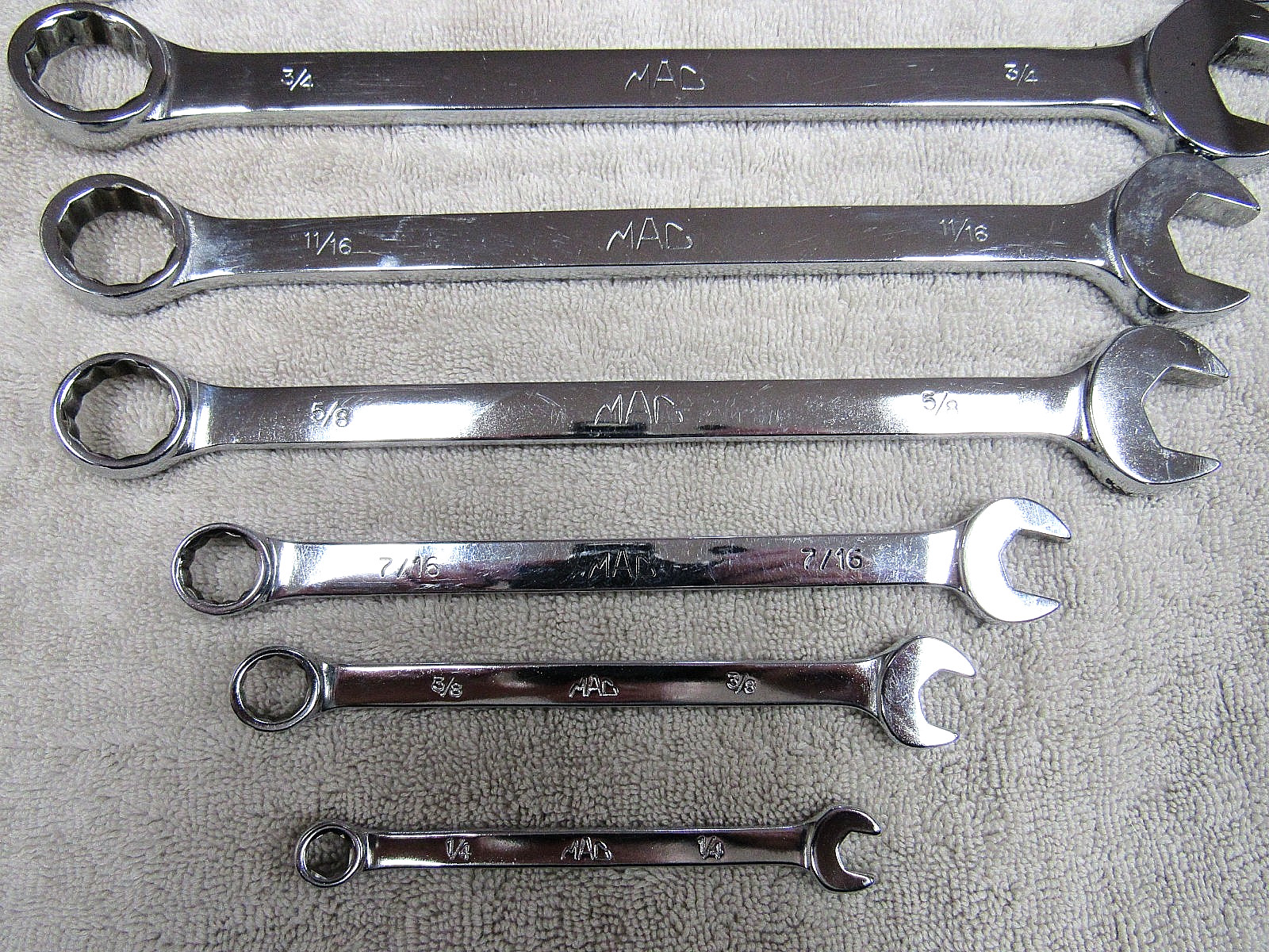 MAC TOOLS 9x LOT SAE COMBINATION WRENCH 1/4” – 15/16″ GOOD CONDITION