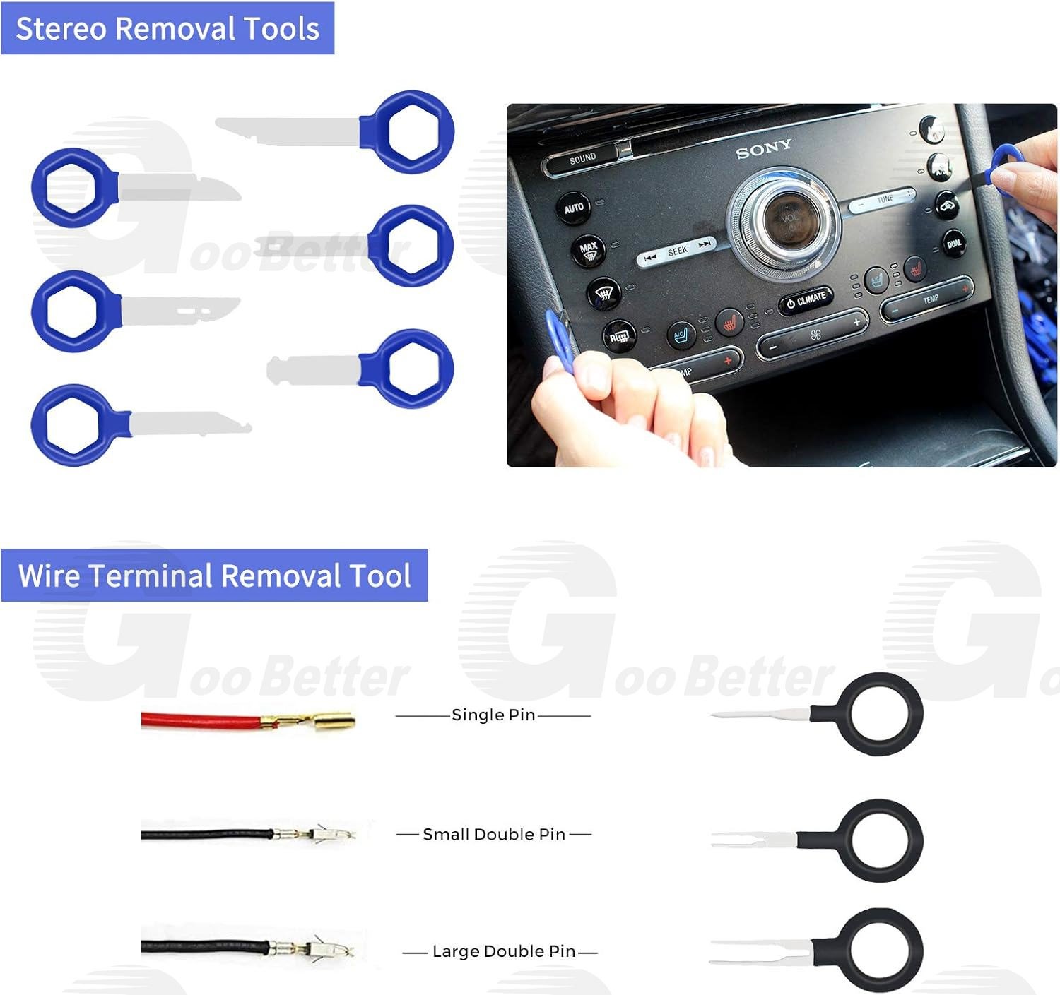 200Pcs Car Trim Removal Tool Set Hand Tools Pry Bar Panel Door Interior Clip Kit