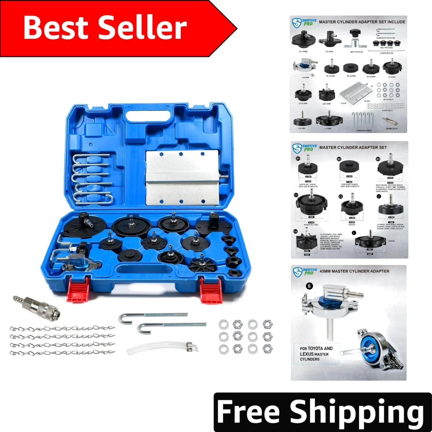 Comprehensive Brake Master Cylinder Bleeder Kit – 12 Adapters for Most Vehicles