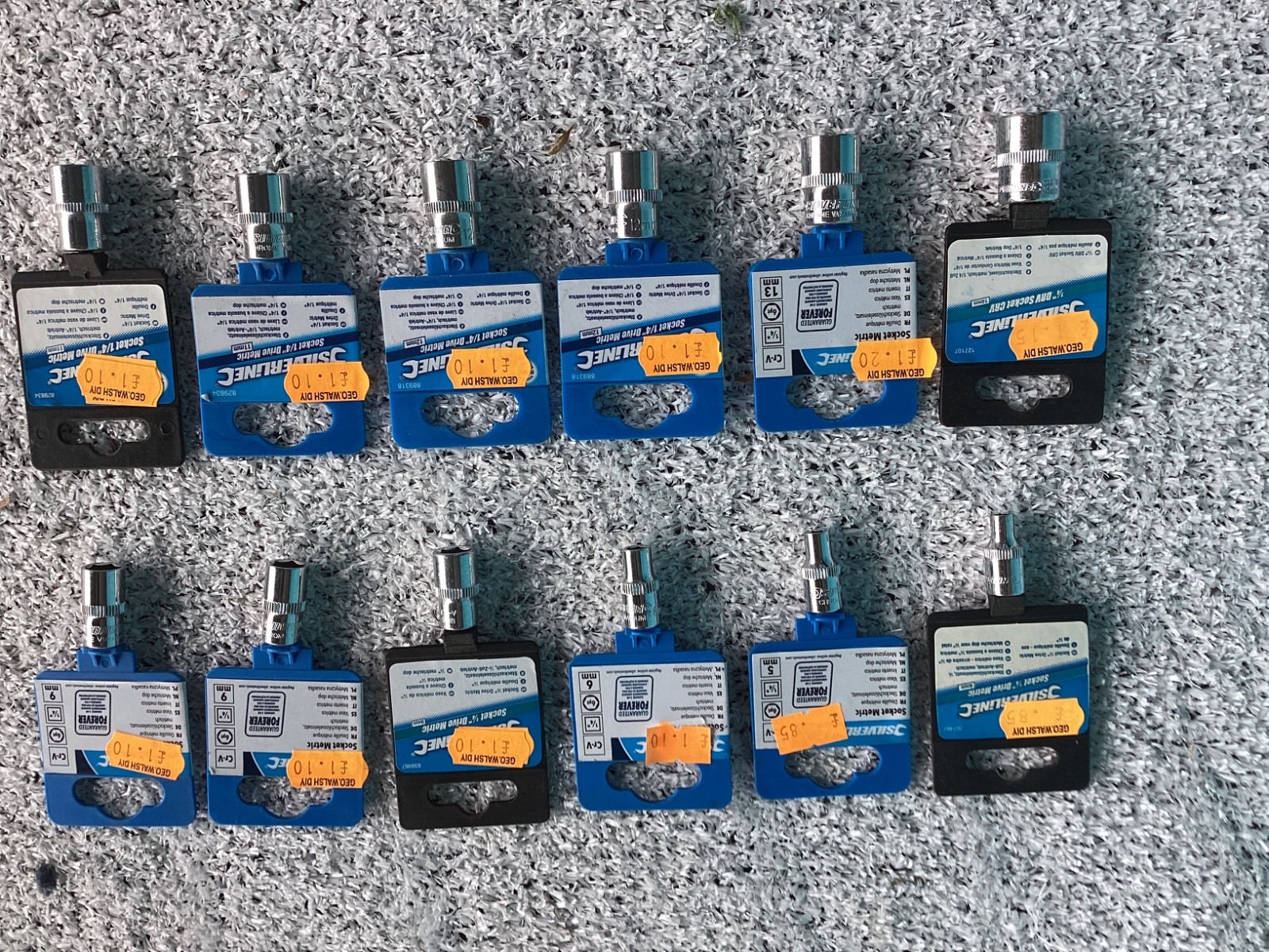 1/4” drive sockets set of assorted sizes