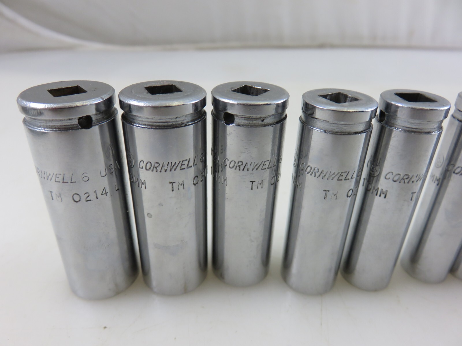 Cornwell TM 1/4″dr. METRIC Deep Socket Set 4mm-14mm 6pt 11pc w/Rail Made In USA