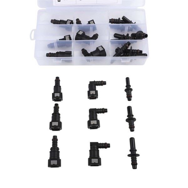 Fuel Line Quick Connector Repair Kit 24PCS with Multiple Sizes for Diesel Hose