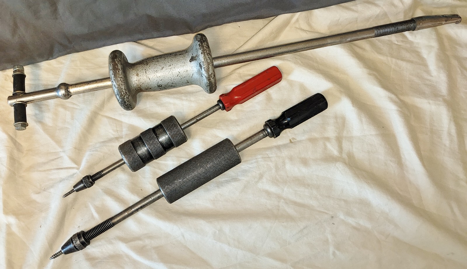 SET OF 3 SLIDE HAMMERS BEARING PULLERS ONE OWNER 25″ 15″ 12-1/2″ SLIDE HAMMERS