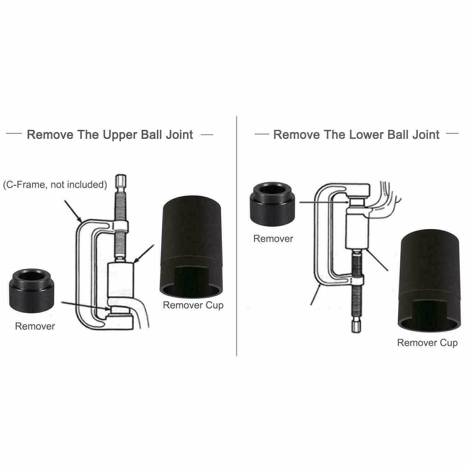 For Jeep & Dodge Ball Joint Service Adapter 5PCS Upper Lower Ball Joint Press