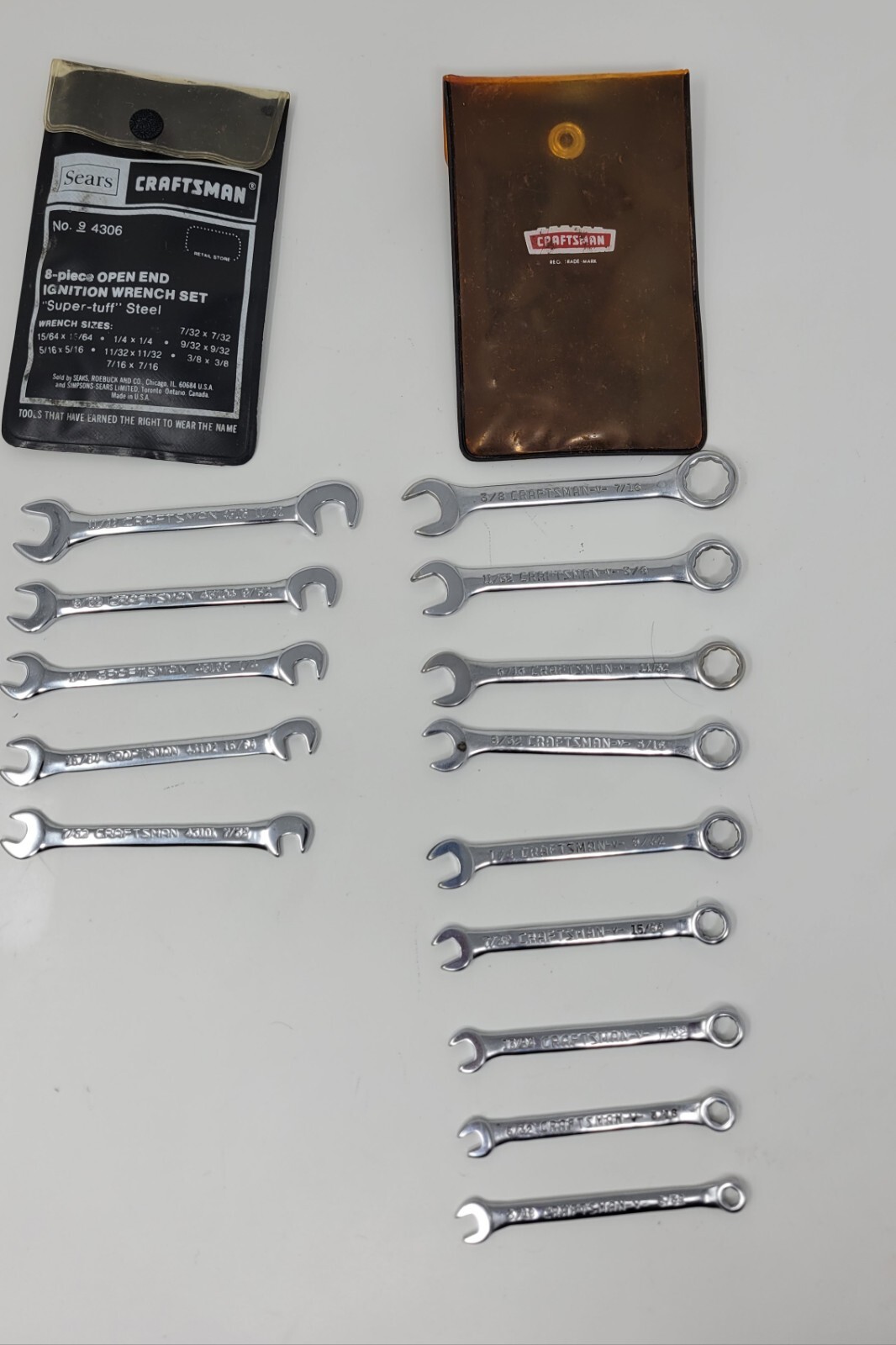 Vintage Craftsman Combination Ignition Wrenches Mixed Lot Of Set 4306 & V
